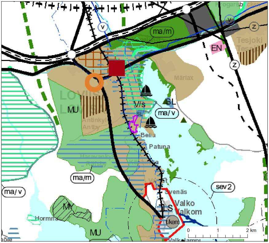 Utdrag ur en sammanställning av Nylands fastställda landskapsplaner (Nylands landskapsplan, Nylands 1:a, :a och :e etapplandskapsplaner och Östra Nylands landskapsplan).
