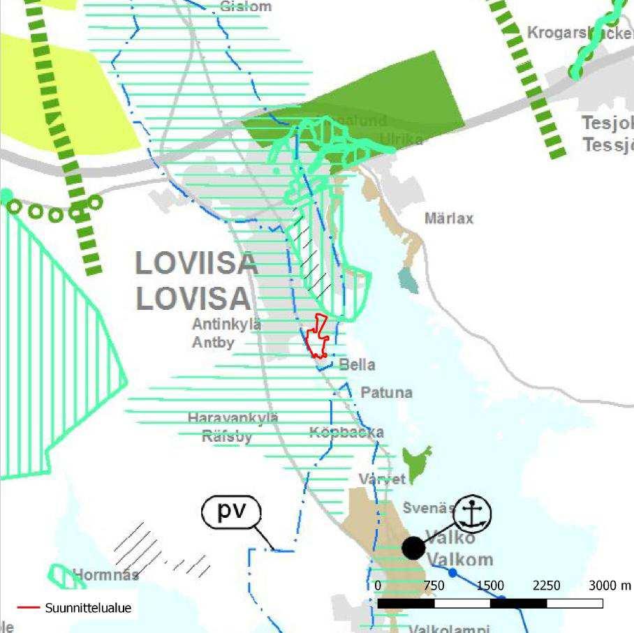 I förslaget till landskapsplan har följande beteckningar angetts för planeringsområdet och dess närhet: Grundvattenområde Grundvattenområden med värdefulla egenskaper som kan vara eller som är