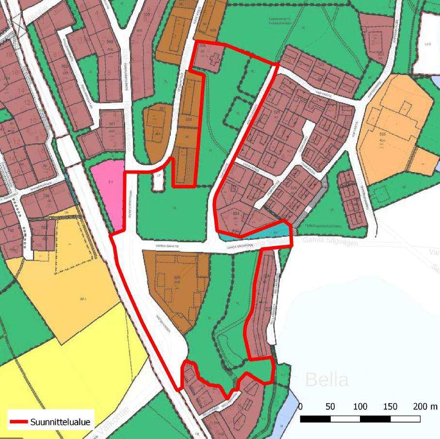 Utdrag ur detaljplanesammanställning. Markägoförhållanden All mark på planeringsområdet är i stadens ägo.. Beslut och avtal Planen anhängiggjordes genom planläggningsöversikten 16.