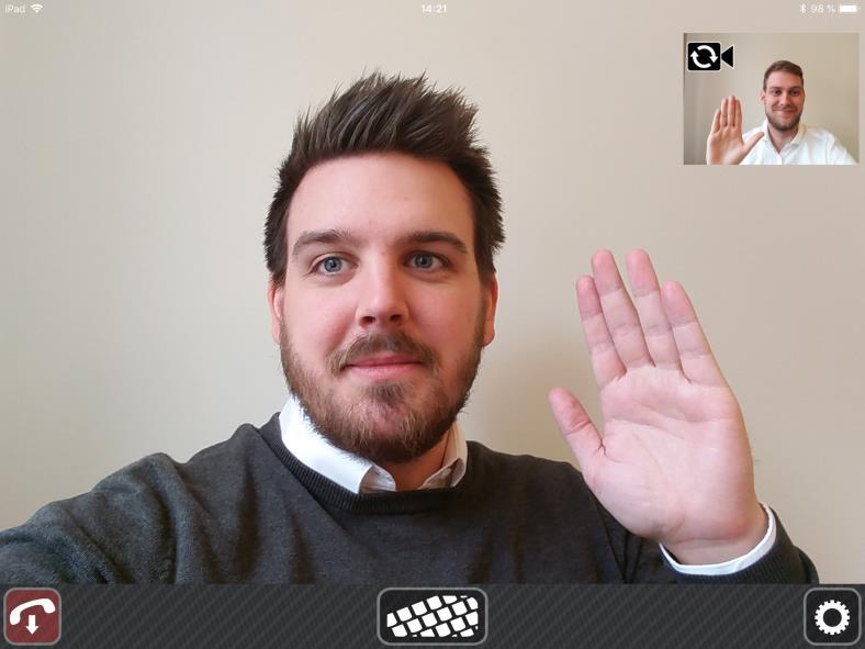 3. EXEMPEL PÅ ECTOUCH I SAMTAL Bilden visar ectouch i ett totalkonversationssamtal. Se kapitel 18.