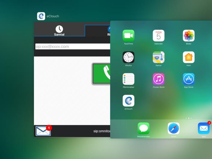 4. ECTOUCH-UPPDATERING När det finns nya uppdateringar får du meddelande om det på din enhet. 4.1.