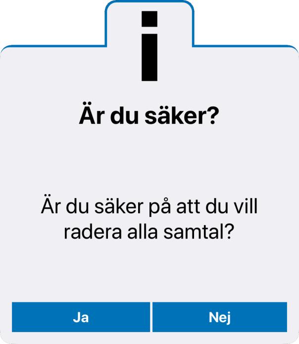 Om man har missat samtal visas antalet missade samtal som en röd punkt, i detta fall ett missat samtal. När man byter vy försvinner punkten. 8.2.