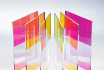 43 Produkt: Deglas XT Rainbow Deglas XT Rainbow Ihr Effekt für ein volles Farbspektrum. Deglas XT Rainbow ist einseitig oberflächenvergütet und bricht das Licht an der Oberfläche.