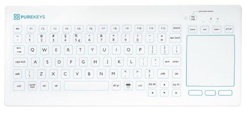 Purekeys Ett mycket användarvänligt mekaniskt tangentbord med helt slät silikonyta som är lätt att rengöra.