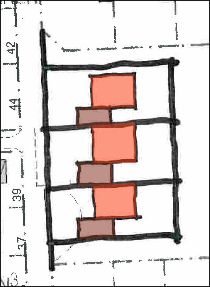 16 (17) Alternativ radhus (kedjehus): Tre bostadsfastigheter på cirka 580 m 2 avstyckas från Vimmerby 3:3.