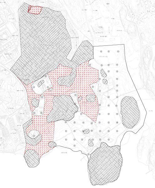 I detta skede inför detaljplaneprocessen fokuserades alla geotekniska undersökningar till områden (utan skraffering) som har störst geoteknisk kostnadspåverkan.