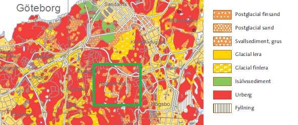 RAPPORT 3.2 Geologi Enligt SGU:s jordartskarta består området av berg i dagen bitvis täckt av postglacial sand och glacial lera/finlera.