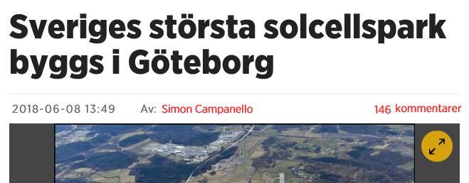 Solceller i Sverige idag Källor: IEA
