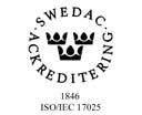 oc h t e knisk kont roll (S WEDAC) e nligt svensk la g. <<<=,1.0>-0=/1 Den ackrediterade verksamheten vid laboratorierna uppfyller kraven i SS-EN ISO/ IEC 17 025 (2005).