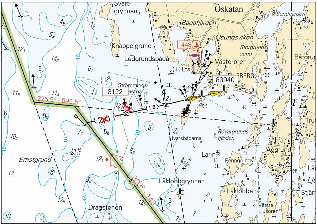 Kuva viitteeksi, karttaotteet ei merikartan mittakaavassa / Bild för referens, kortutdrag inte i sjökortets skala / Image for reference, chart extracts not to scale of chart ( FTA, Vaasa/Vasa 2018 )