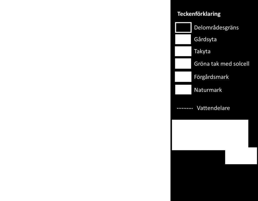 Tabell 4 Erforderlig magasinvolym och ytbehov för växtbädd för enskilda takytor för delområde 3B.
