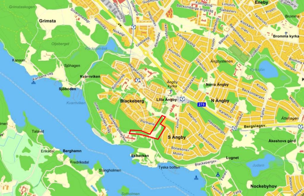 1 BAKGRUND OCH SYFTE HSB Bostad AB och Stockholms Kooperativa Bostadsförening (SKB) planerar att bygga 18 nya flerbostadshus i ett område mellan stadsdelarna Blackeberg och Södra Ängby i Stockholm