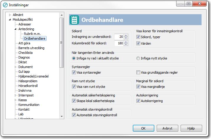 Gör så här för att välja automatisk stavningskontroll: 1. Välj Inställningar -> Anteckning -> Ordbehandlare. 2. Välj kryssrutan Automatisk stavningskontroll. 3. Klicka på OK.
