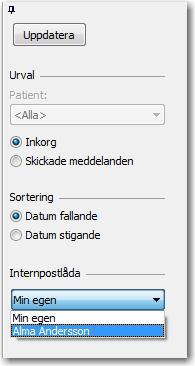 Internpost Ändrade prioritetssymboler Prioritetssymbolerna för internpostmeddelanden har ändrats och ser nu ut så här: Hög: Låg: Läsa delegerad internpost Det är nu möjligt att kunna läsa
