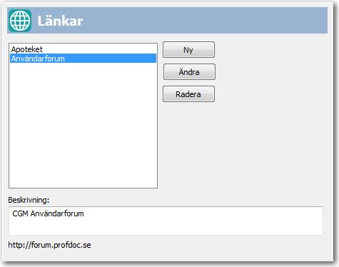 Länkar Webbadressen visas i Inställningar Nu visas även webbadressen i Inställningar för sparade länkar.