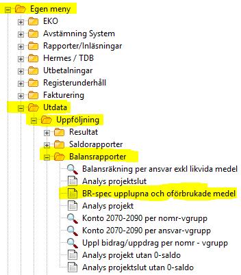 Specifikation av upplupna intäkter och oförbrukade medel Bokslutsspecifikationer tas fram för att förklara vad som finns bokfört på varje balanskonto.