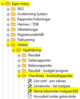 Anvisningar för aktiviteter Kund Inkomster bokförda på motpart K80 Tillfällig kund Motpart K80 - Tillfällig kund, kan användas vid kontering av små belopp från "enstaka" bidragsgivare om givaren inte