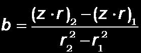 och t ex gäller att. där index 1 respektive 2 refererar till två punkter som har lästs av på den räta linjen i diagrammet. Omskrivning av z = a r b.