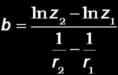 Man vill testa hypotesen att där a och b är konstanter. Logaritmering ger I diagram bör man sätta av ln z som funktion av r 1.