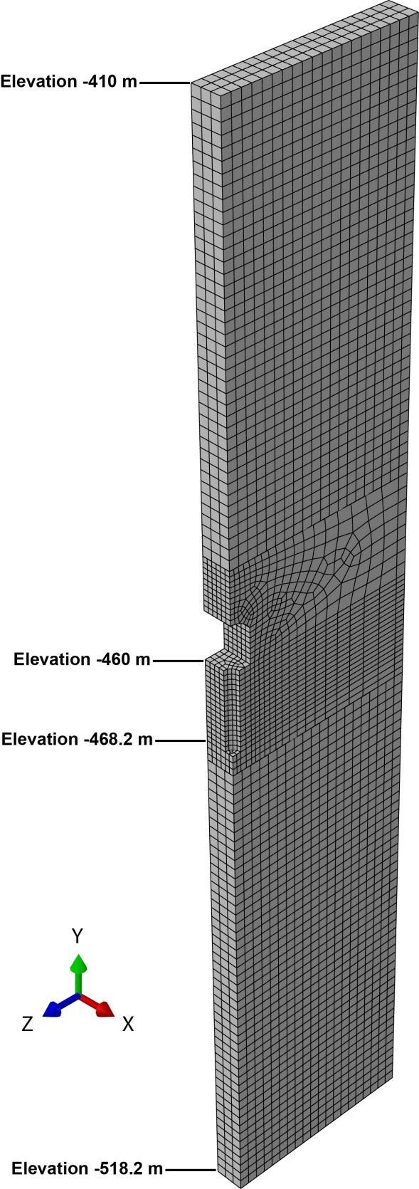 Figure A.2-1. Illustration of basic model geometry for stress analysis portion of the ABAQUS calculations.