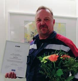 arbetsmiljö, med både LKABanställda och entreprenörer. Det här är ett pris till hela sovringen. Det är ett teamwork att förbättra arbetsmiljön, säger Stefan Tano.