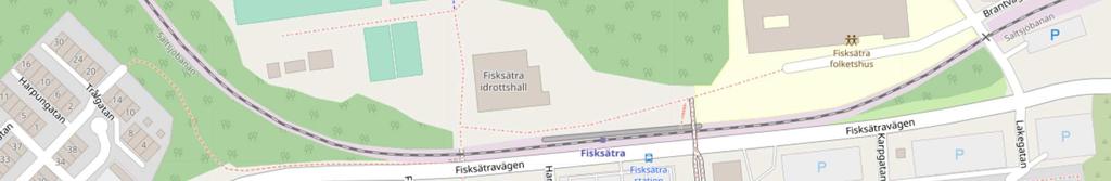 Järnvägsplan 11+200 11+860 km Figur 1 Översiktsbild Fisksätra station (karta tillhandahållen av OpenStreetMaps bidragsgivare) 2 Riktvärden 2.