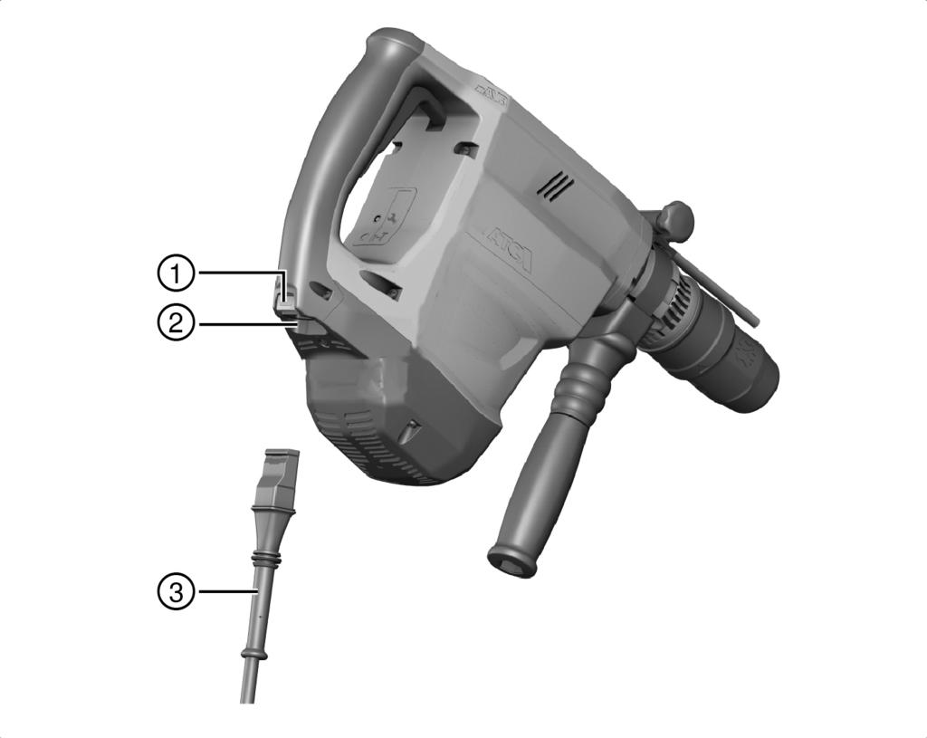 @ Chuck ; Djupmått = Funktionsväljare % Strömbrytare & ( AVR ) Kabel + Sidohandtag Serviceindikator 3.