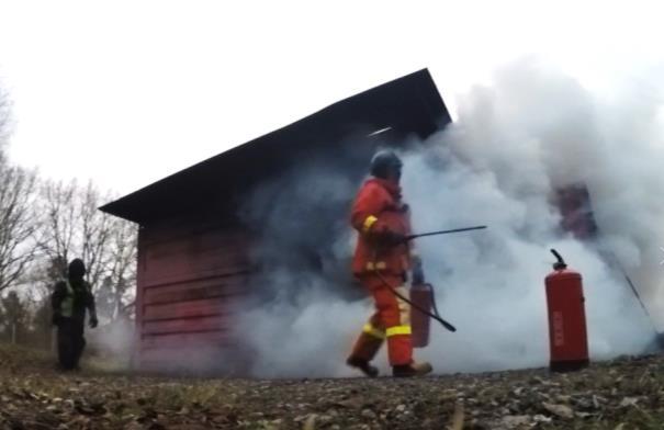 Man kan därför anta att mängden pulver som krävs för att förhindra brandgasantändning är likvärdigt den för vatten eller mindre.