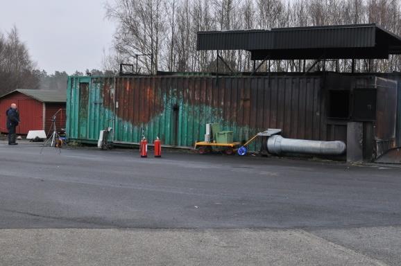 Testuppställning för test 1-3 I testerna användes en given mängd bränsle, jämförbar med tidigare dokumenterade tester i samma utrymme.