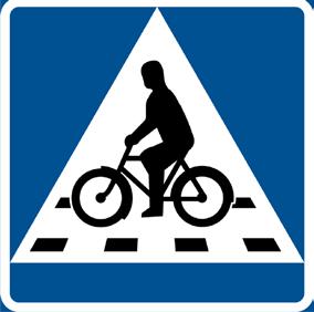 I Svedala tätort börjar du se hur vägmärket "Cykelöverfart" gör entré.