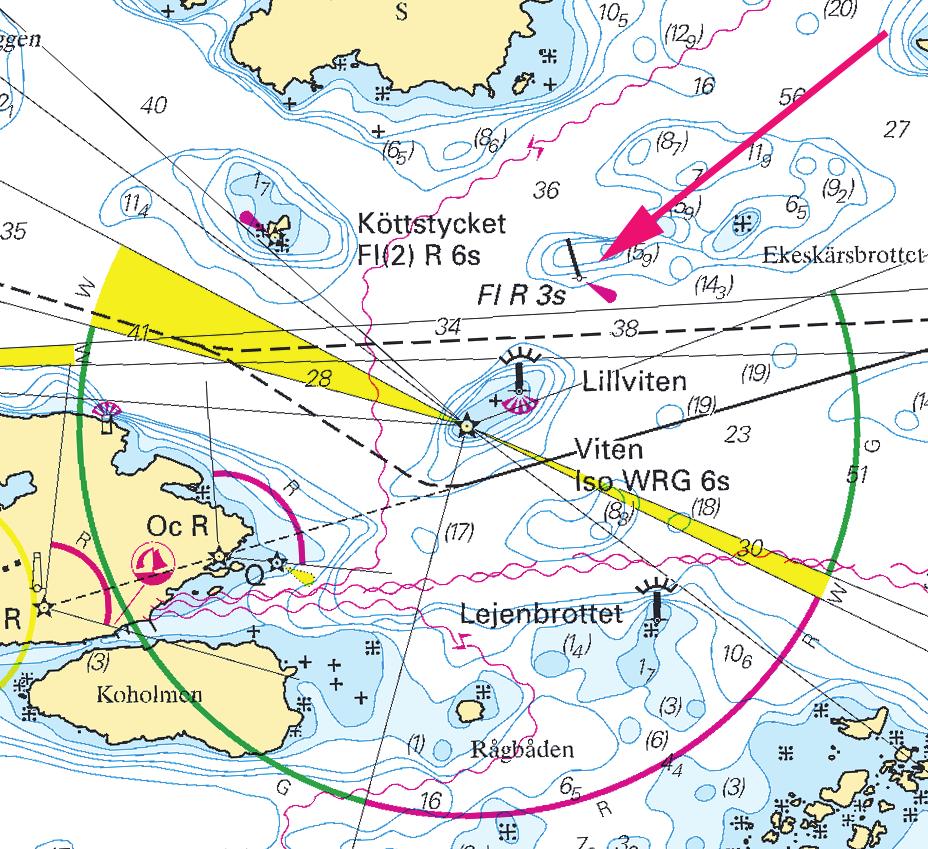 11 Kattegatt / Kattegat * 7572 Sjökort/Chart: 931, 9313 Sverige. Kattegatt. Göteborgs insegling. NO om Vinga. Ändring av utmärkning.