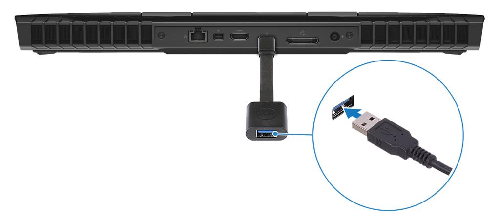 7 Anslut XBOX-handkontrollen till USB Type-A-porten på USB-dongeln. 8 Anslut Oculus Rift-spåraren för pekskärm till USB Type-A-porten på dongeln.