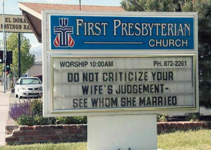 Kritisera aldrig din fru för att ha