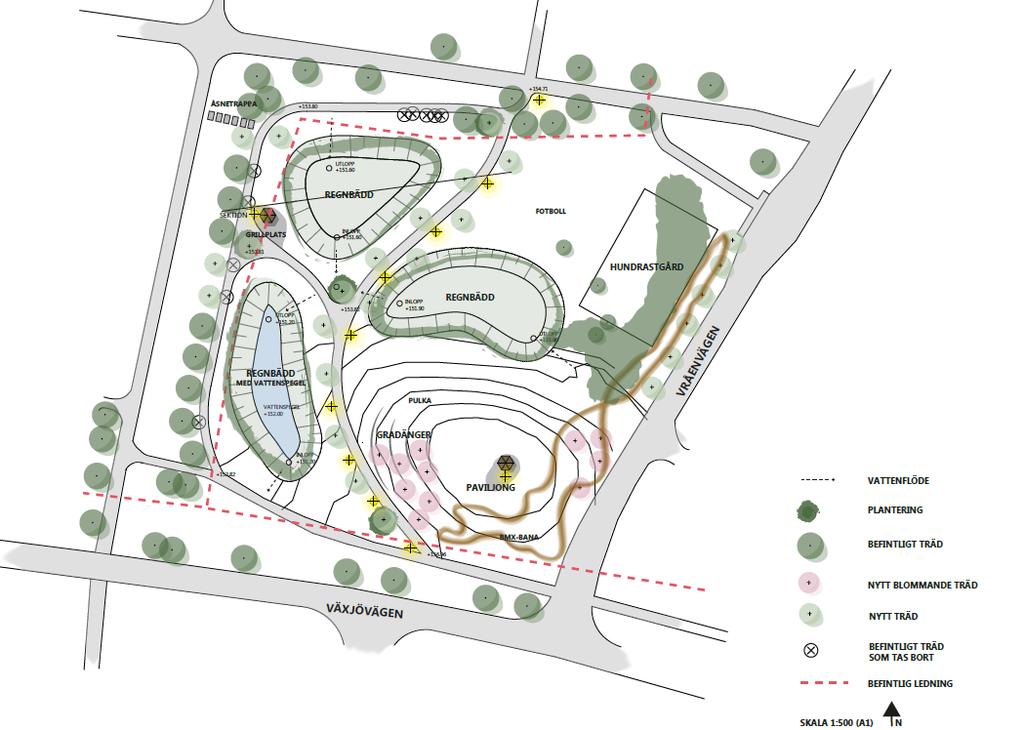 TJÄNSTESKRIVELSE 2019-08-14 70 Tekniska förvaltningen Tekniska utskottet Dnr: TU.2019.98 Vråenparken samt dagvattenlösning Vråen Ärendebeskrivning Projekt Vråenparken samt projekt Vråens dagvattenlösning är två samspelande projekt som utförs parallellt.