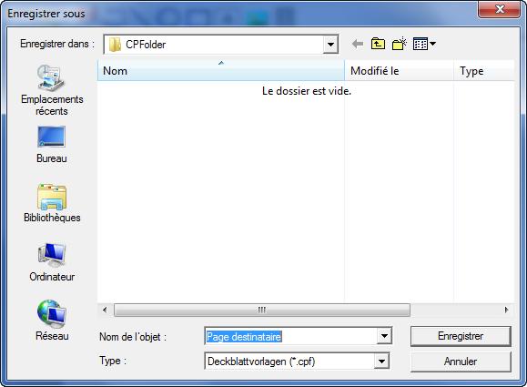 Envoi de fax à partir d'un ordinateur > Transmission de base Élément du menu Affichage du modèle Information insérée Expéditeur Société Expéditeur - Société Nom de la société de l'expéditeur Service