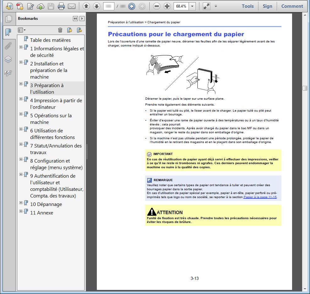 Conventions utilisées dans ce manuel Adobe Reader X est utilisé à titre d'exemple dans les explications ci-dessous.