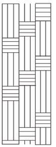 Kollektion NOBLE: 1. Läggning av mönsterblock: Genom det handgjorda tillverkningssättet av golvet kan det förekomma en viss variation i mönsterbilden. Exakt mönsterpass är därför svår att uppnå.