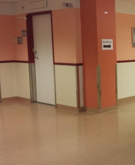 Det finns tre fönster i väntrummet, alla belägna i det bortersta hörnet av väntrummet vid receptionsväggen.