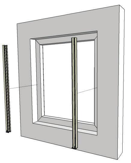 1 Följande verktyg behövs 2 Fixera sidostyrningarna Använd de befintliga hålen* i sidostyrningarna för att markera hålen på fästytan (fasad eller nisch) och borra till 6 mm diameter.