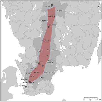 (Trafikverket 2015) Översiktlig landskapskaraktärsanalys, södra Sverige(ÖLKA), Underlagsrapport till åtgärdsvalsstudier för ny höghastighetsjärnväg Linköping Borås samt Jönköping Malmö (Trafikverket,