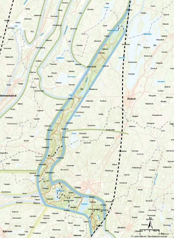5.8 Helgeås dalgång 5.8.1 Karaktär, funktioner och utvecklingstendenser Helge å rinner till stora delar genom moränmark och isälvsavlagringarna spelar en underordnad betydelse i detta karaktärsområde.