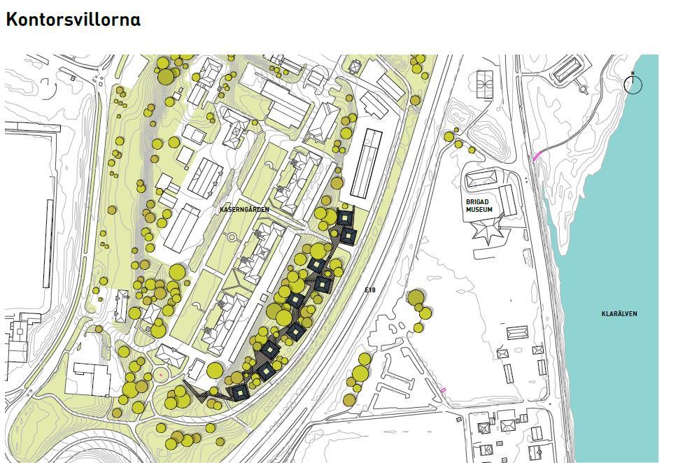 Figur 3. Planerad lokalisering nya kontorsvillor. Källa Utopia. 3 Definitioner 3.