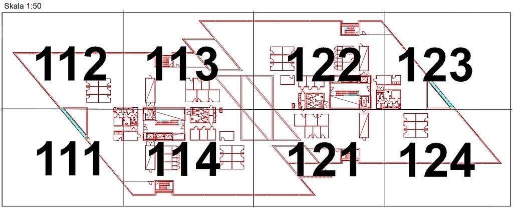 Exemplet visar att del 123 är en del av 120 som är en del av 100. Informationssamordnaren ansvarar för att ta fram ritningsindelningen. 5.9.