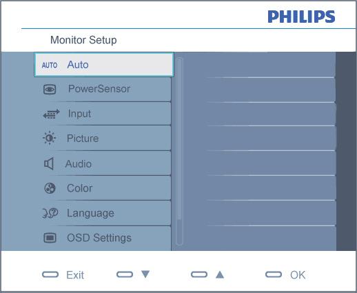 Beskrivning av On Screen Display Vad är On-Screen Display (OSD/visning på skärmen)? On-Screen Display (OSD, eller skärmmeny) är en funktion som finns hos alla Philips LCDskärmar.