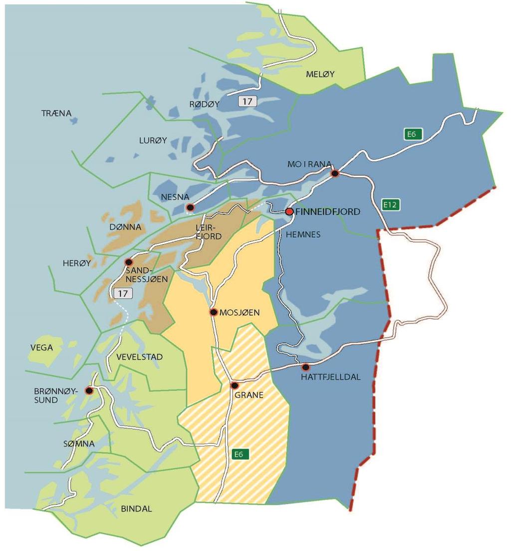 HELGELAND - 78 500 innbyggere - 17 960 km² Indre-Helgeland Region