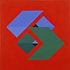 208 CAJSA HOLMSTRAND, FÖDD 1951. (d) Geometrisk kompostition. Signerad och daterad 1989 à tergo. 30x30 cm. (D)Proveniens: Ur galleristen Arne Ferms samling, 1921-2016.
