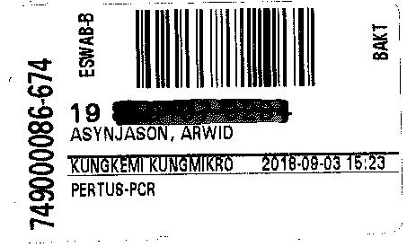 Placering av provrör i transportlåda Provrör med etiketter märkta med disciplin BAKT, VIRO och IMMUN ska placeras i transportlåda till mikrobiologen (se ex nedan