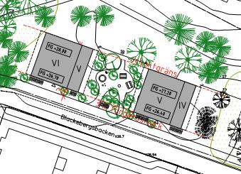 2018-08-28 s 6 (11) HSB planerar att uppföra två flerbostadshus med underliggande garage inom område 2, se bild 4 nedan. Garaget sträcker sig under och mellan huskropparna.