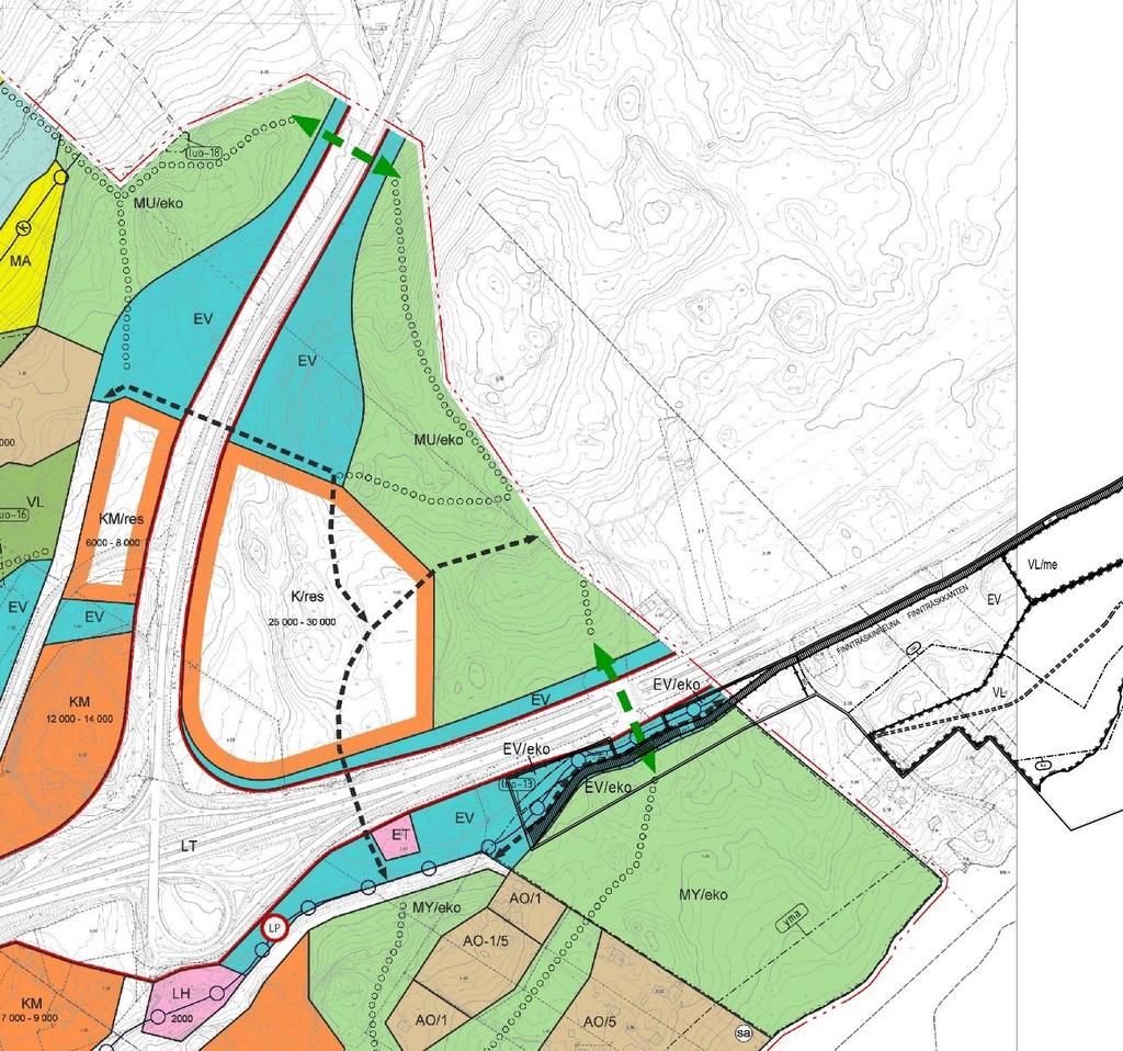 fladdermöss. Rekommendationen i naturutredningen om bevarande av jakt- och födosökningsområdet med tillhörande strandlinje på planläggningsområdets västra del genomförs.