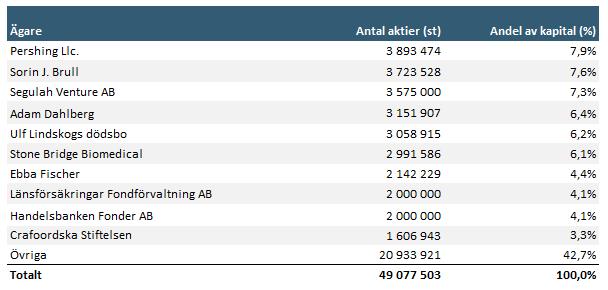 ägandeförhållande Aktiekapitalets